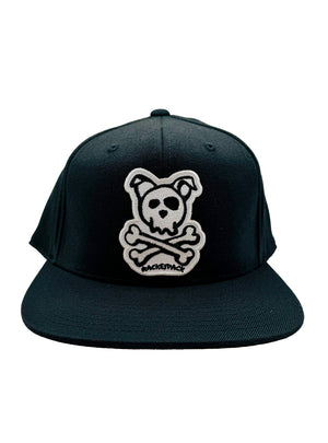 Skull & Dogbones Flat Brim Hat - Black