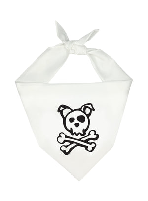 Skull & Dogbones Bandana - White