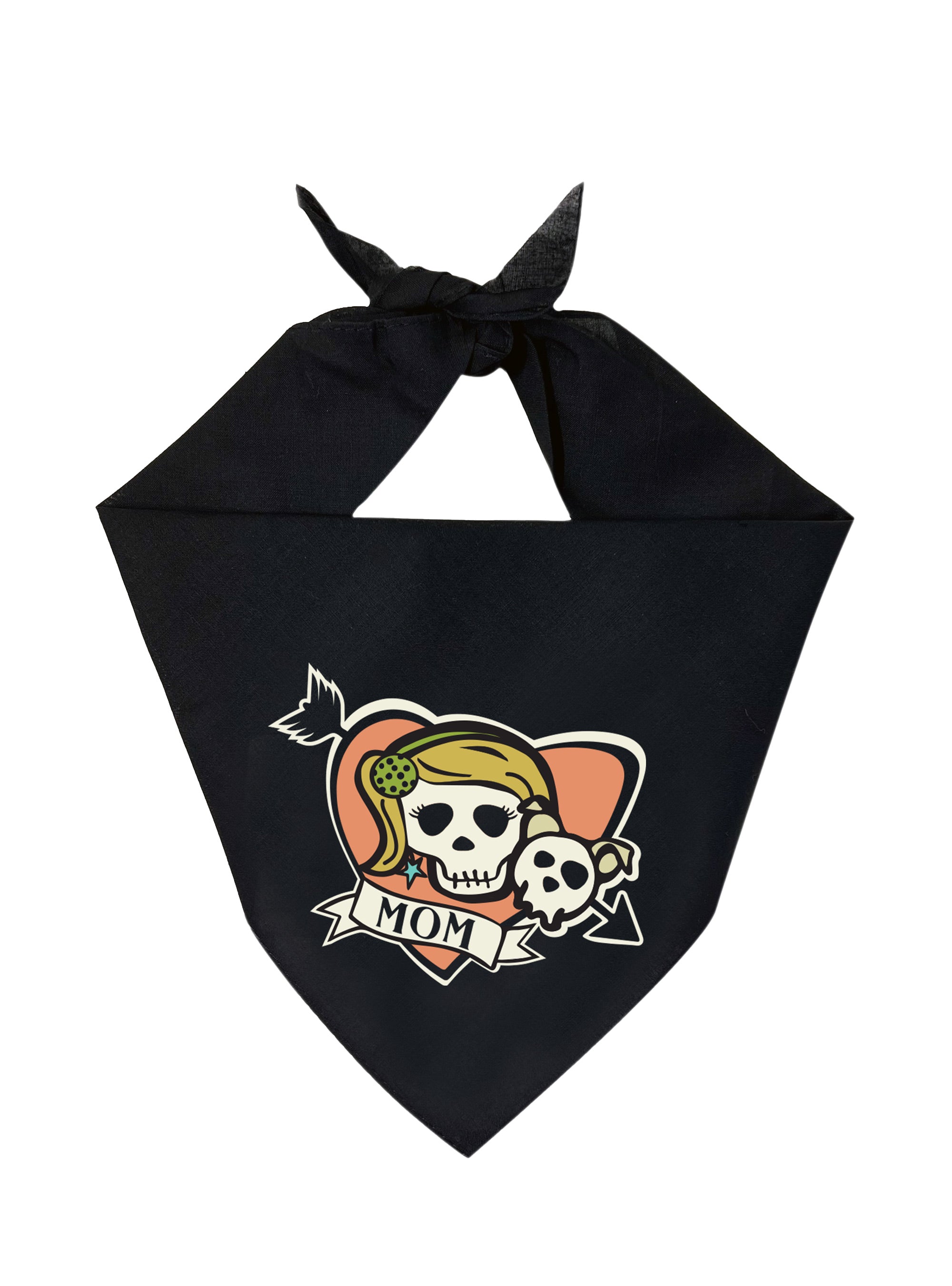 Skull & Dogbones Mom Bandana - Black