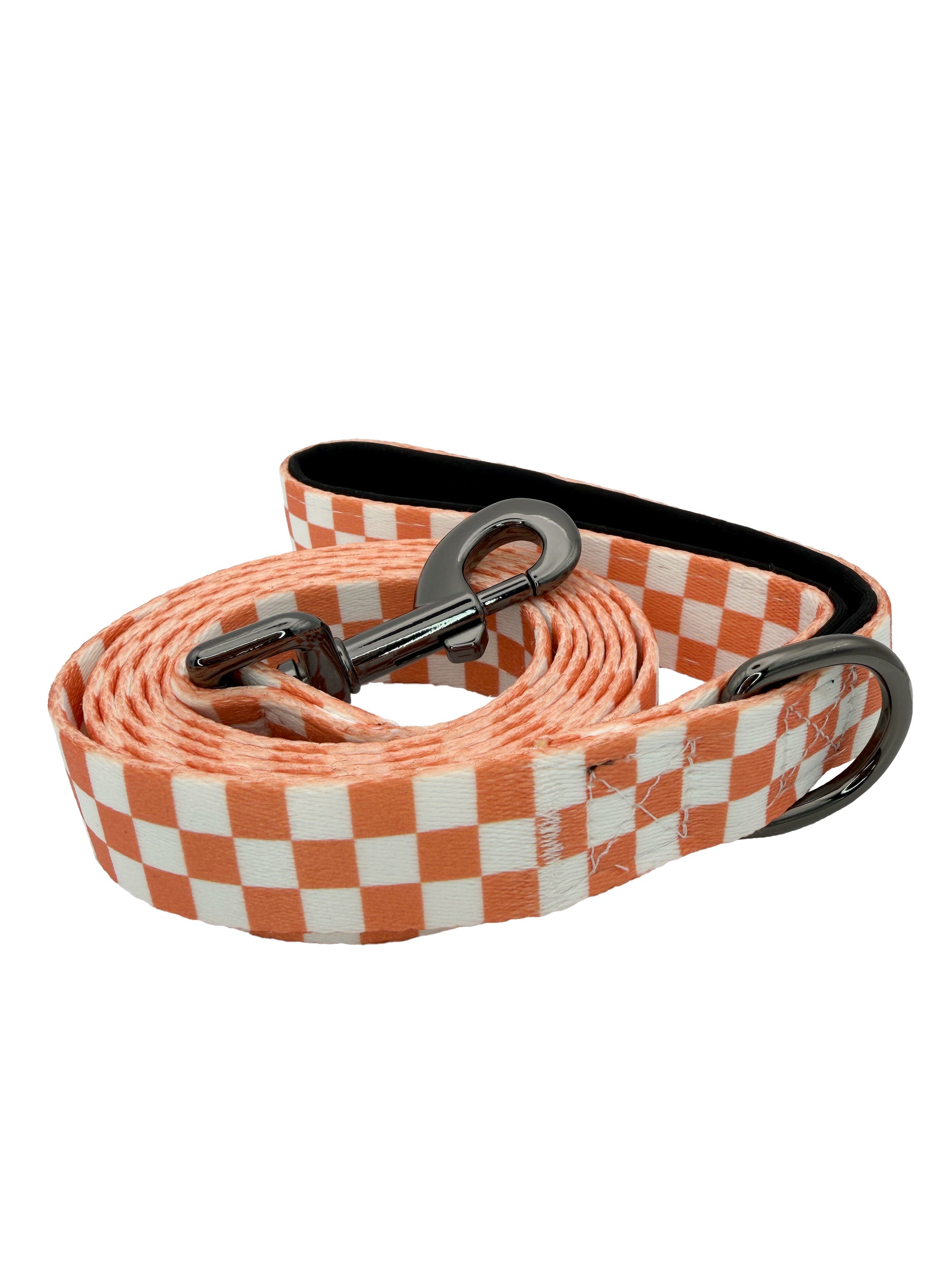Checkerboard Dog Leash -  Dusty Rose