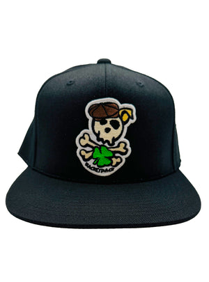 Skull & Dogbones Irish Flat Brim Hat - Black